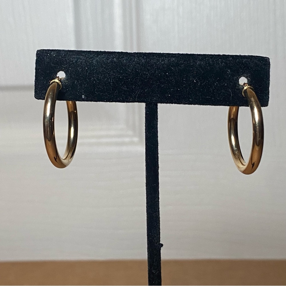 14K Yellow Gold Hoops